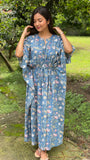 cotton loungewear kaftans that are light and breezy nayaab kaftan light blue with floral print