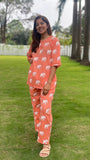 Peach Elephants Pyjama Set