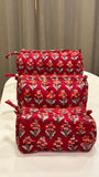Laal Cotton Wash Bags (A Set of Three)