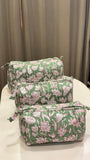 Green Cotton Wash Bags (A Set of Three)