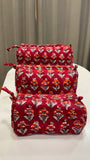 Laal Cotton Wash Bags (A Set of Three)