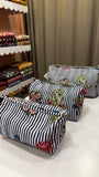 Striped Cotton Wash Bags (A Set of Three)