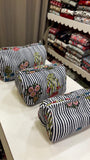 Striped Cotton Wash Bags (A Set of Three)