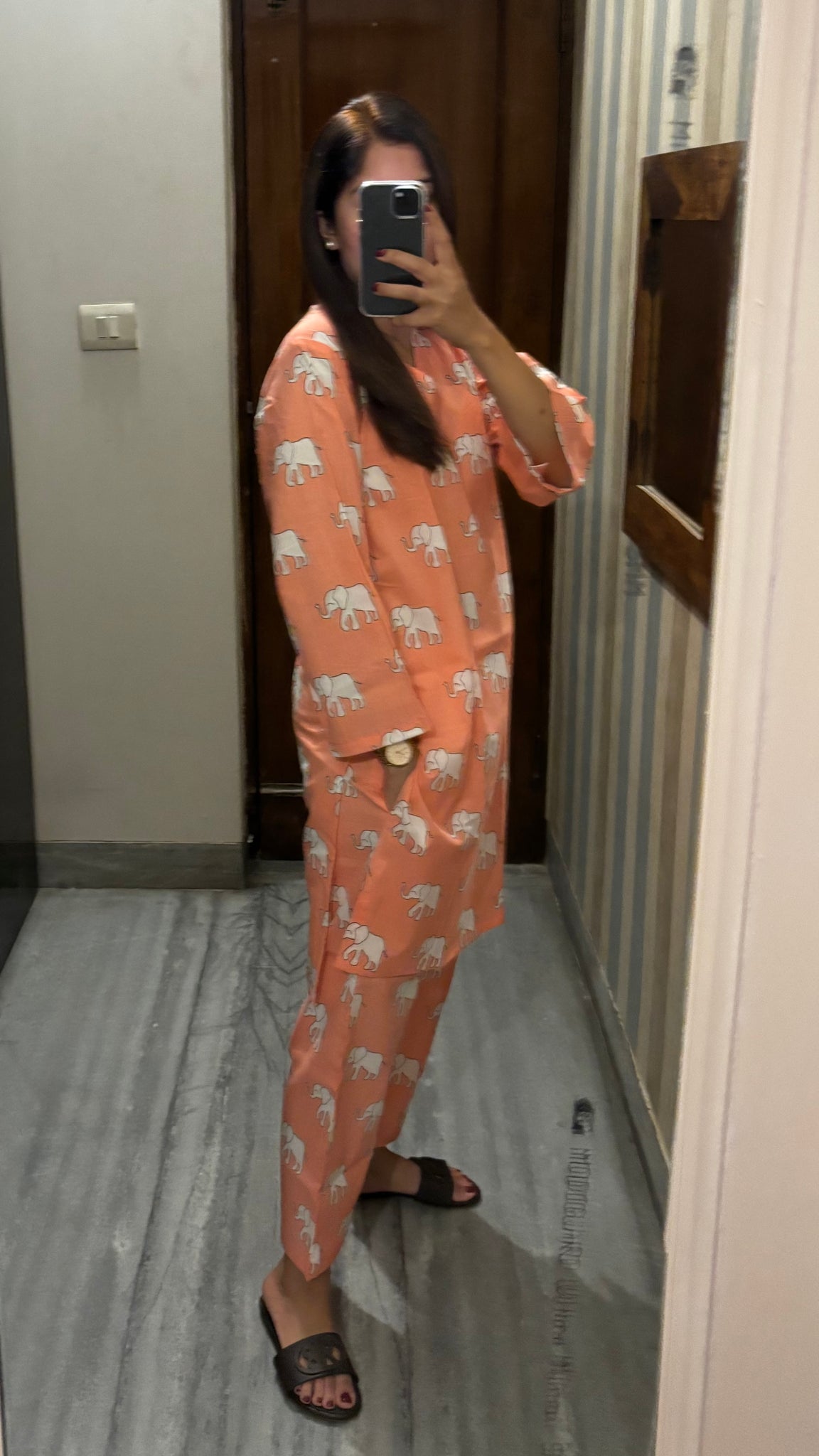 Peach Elephants Rozana Set