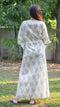cotton loungewear kaftans that are light and breezy kairi kaftan white with light olive color leaf pattern