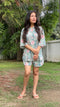 cotton loungewear shorts sets that are perfect for indian climates kudrat shorts set light blue with pink and teal floral pattern