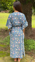 cotton loungewear kaftans that are light and breezy nayaab kaftan light blue with floral print