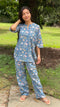 cotton loungewear pyjama sets relax in our stylish kurta pyjama nayaab pyjama set light blue with floral pattern
