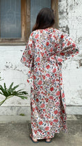 cotton loungewear kaftans that are light and breezy noor kaftan white with red and green floral print