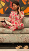 cotton loungewear pyjama sets relax in our stylish kurta pyjama pakeezah pyjama set white with red floral print