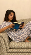 cotton loungewear pyjama sets relax in our stylish kurta pyjama pineapples pyjama set white with dark blue print