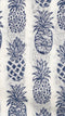 cotton loungewear kaftan top with matching straight pants pineapples kafjama white with dark blue print