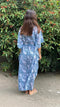 cotton loungewear kaftans that are light and breezy seher kaftan light blue with white print