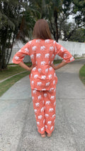 Peach Elephants Pyjama Set